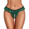 image:imageAvidlove Womens Panties Lace Underwear Panty Low Waist Thongs with Pearls BallGreen