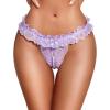 image:imageAvidlove Womens Panties Lace Underwear Panty Low Waist Thongs with Pearls BallLight Purple