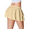 image:imageAvidlove Womens Pleated Mini Skirt Solid Ruffle Lingerie Skirts Layered Y2K Plaid Outfit for Schoolgirl Role Play XS4XLBeige