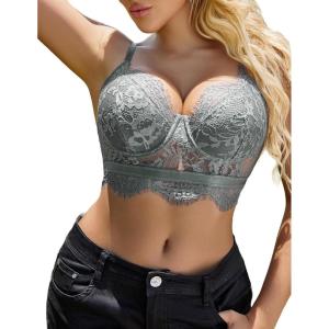 image:imageAvidlove Lace Bralettes for Women Y2k Strap Bustier Cami Top V Neck Camisole LingerieDark Gray