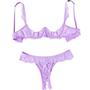 image:imageAvidlove Sexy Lingerie Set for Women Lace Bra and Panty Sets Underwire Push Up Lace Lingerie Set XSXXLLilac
