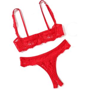 image:imageAvidlove Sexy Lingerie Set for Women Lace Bra and Panty Sets Underwire Push Up Lace Lingerie Set XSXXLRed