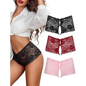 image:imageAvidlove Sexy Panties for Women Lace Underwear High Waist Cheeky PantyPinkblackred