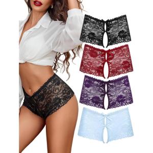 image:imageAvidlove Sexy Panties for Women Lace Underwear High Waist Cheeky PantyPurpleblackbluedark Red