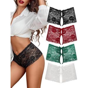 image:imageAvidlove Sexy Panties for Women Lace Underwear High Waist Cheeky PantyWhiteblackgreendark Red