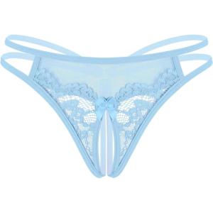 image:imageAvidlove Women Lace Panties Floral Lace Briefs Mesh Hollow Out GString Thongs Tback Underwear 14 PackSky Blue