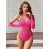 image:imageAvidlove Fishnet Bodysuit Fish net Lingerie Sexy Outfit for Women Mesh bodysuit Teddy lingeriePink