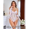 image:imageAvidlove Fishnet Bodysuit Fish net Lingerie Sexy Outfit for Women Mesh bodysuit Teddy lingerieWhite