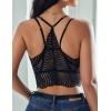 image:imageAvidlove Lace Bralette for Women V Neck Camisoles Racerback Adjustable Strap Crop TopAblack