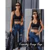 image:imageAvidlove Lace Bralette for Women V Neck Camisoles Racerback Adjustable Strap Crop TopAblack