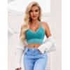 image:imageAvidlove Lace Bralette for Women V Neck Camisoles Racerback Adjustable Strap Crop TopApple Green