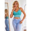 image:imageAvidlove Lace Bralette for Women V Neck Camisoles Racerback Adjustable Strap Crop TopApple Green