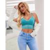 image:imageAvidlove Lace Bralette for Women V Neck Camisoles Racerback Adjustable Strap Crop TopApple Green
