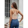 image:imageAvidlove Lace Bralette for Women V Neck Camisoles Racerback Adjustable Strap Crop TopBeige