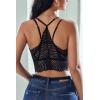 image:imageAvidlove Lace Bralette for Women V Neck Camisoles Racerback Adjustable Strap Crop TopBlack and White