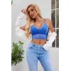 image:imageAvidlove Lace Bralette for Women V Neck Camisoles Racerback Adjustable Strap Crop TopBlue