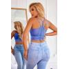image:imageAvidlove Lace Bralette for Women V Neck Camisoles Racerback Adjustable Strap Crop TopBlue