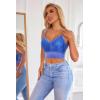 image:imageAvidlove Lace Bralette for Women V Neck Camisoles Racerback Adjustable Strap Crop TopBlue
