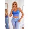 image:imageAvidlove Lace Bralette for Women V Neck Camisoles Racerback Adjustable Strap Crop TopBlue