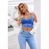 image:imageAvidlove Lace Bralette for Women V Neck Camisoles Racerback Adjustable Strap Crop TopBlue