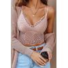 image:imageAvidlove Lace Bralette for Women V Neck Camisoles Racerback Adjustable Strap Crop TopDark Khaki