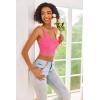 image:imageAvidlove Lace Bralette for Women V Neck Camisoles Racerback Adjustable Strap Crop TopFluo Pink