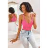 image:imageAvidlove Lace Bralette for Women V Neck Camisoles Racerback Adjustable Strap Crop TopFluo Pink