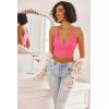 image:imageAvidlove Lace Bralette for Women V Neck Camisoles Racerback Adjustable Strap Crop TopFluo Pink