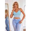 image:imageAvidlove Lace Bralette for Women V Neck Camisoles Racerback Adjustable Strap Crop TopLight Blue