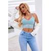 image:imageAvidlove Lace Bralette for Women V Neck Camisoles Racerback Adjustable Strap Crop TopLight Blue