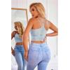 image:imageAvidlove Lace Bralette for Women V Neck Camisoles Racerback Adjustable Strap Crop TopLight Blue
