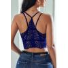 image:imageAvidlove Lace Bralette for Women V Neck Camisoles Racerback Adjustable Strap Crop TopNavy Blue