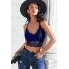 image:imageAvidlove Lace Bralette for Women V Neck Camisoles Racerback Adjustable Strap Crop TopNavy Blue