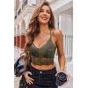 image:imageAvidlove Lace Bralette for Women V Neck Camisoles Racerback Adjustable Strap Crop TopOlive Green