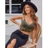 image:imageAvidlove Lace Bralette for Women V Neck Camisoles Racerback Adjustable Strap Crop TopOlive Green