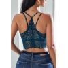 image:imageAvidlove Lace Bralette for Women V Neck Camisoles Racerback Adjustable Strap Crop TopPeacock Blue