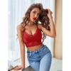 image:imageAvidlove Lace Bralette for Women V Neck Camisoles Racerback Adjustable Strap Crop TopRed