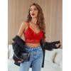 image:imageAvidlove Lace Bralette for Women V Neck Camisoles Racerback Adjustable Strap Crop TopRed