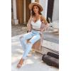image:imageAvidlove Lace Bralette for Women V Neck Camisoles Racerback Adjustable Strap Crop TopWhite