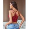 image:imageAvidlove Lace Bralette for Women V Neck Camisoles Racerback Adjustable Strap Crop TopWine Red