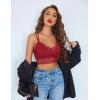image:imageAvidlove Lace Bralette for Women V Neck Camisoles Racerback Adjustable Strap Crop TopWine Red