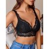 image:imageAvidlove Lace Bralettes Women V Neck Wireless Bras Unlined Basic Cami Sexy Comfy Everyday Wirefree Lingerie UnpaddedBlack