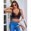 image:imageAvidlove Lace Bralettes Women V Neck Wireless Bras Unlined Basic Cami Sexy Comfy Everyday Wirefree Lingerie UnpaddedBlack