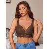 image:imageAvidlove Lace Bralettes Women V Neck Wireless Bras Unlined Basic Cami Sexy Comfy Everyday Wirefree Lingerie UnpaddedBrown