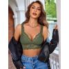 image:imageAvidlove Lace Bralettes Women V Neck Wireless Bras Unlined Basic Cami Sexy Comfy Everyday Wirefree Lingerie UnpaddedGreen