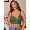 image:imageAvidlove Lace Bralettes Women V Neck Wireless Bras Unlined Basic Cami Sexy Comfy Everyday Wirefree Lingerie UnpaddedGreen