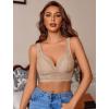 image:imageAvidlove Lace Bralettes Women V Neck Wireless Bras Unlined Basic Cami Sexy Comfy Everyday Wirefree Lingerie UnpaddedKhaki