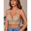 image:imageAvidlove Lace Bralettes Women V Neck Wireless Bras Unlined Basic Cami Sexy Comfy Everyday Wirefree Lingerie UnpaddedKhaki