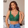 image:imageAvidlove Lace Bralettes Women V Neck Wireless Bras Unlined Basic Cami Sexy Comfy Everyday Wirefree Lingerie UnpaddedLight Green