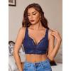 image:imageAvidlove Lace Bralettes Women V Neck Wireless Bras Unlined Basic Cami Sexy Comfy Everyday Wirefree Lingerie UnpaddedNavy Blue